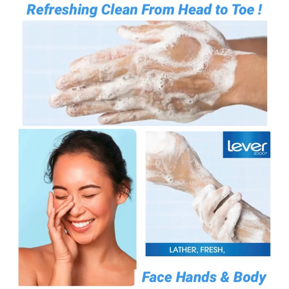 Lever 2000 Original Bar Soap Blue & White Package 3.75 Oz Bundle Lot Bonus Pack